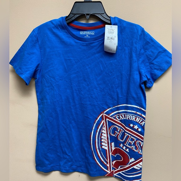 Boy Guess Shirt Blue Size 12 - Picture 1 of 3
